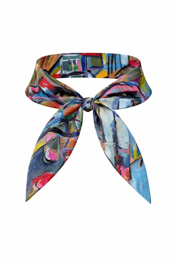 BOHÉME Skjerf SILKE Abstrakt Flerfarget 50x50 Z10385