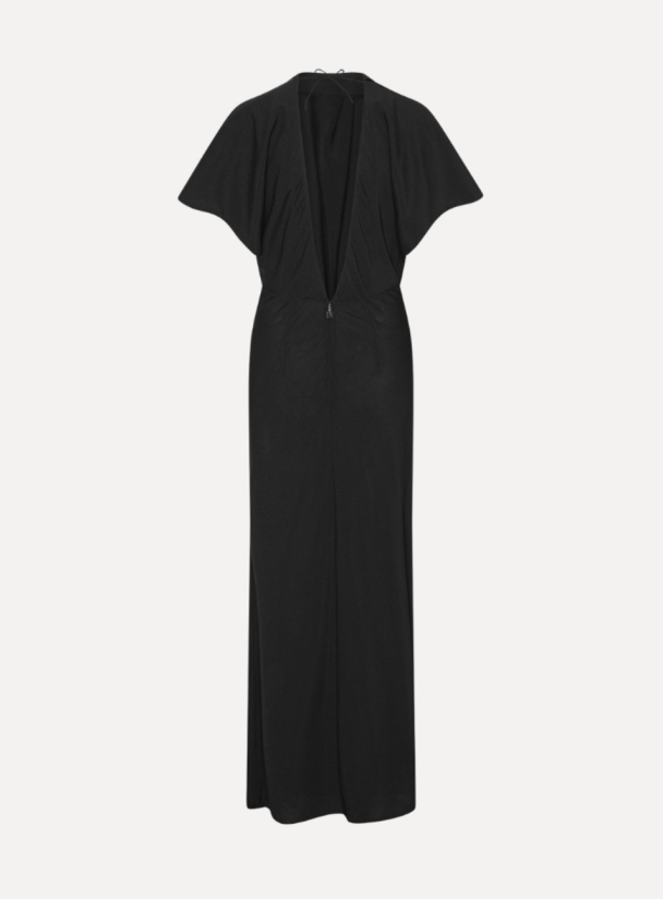 Maxi Slit Dress - Black - Image 5