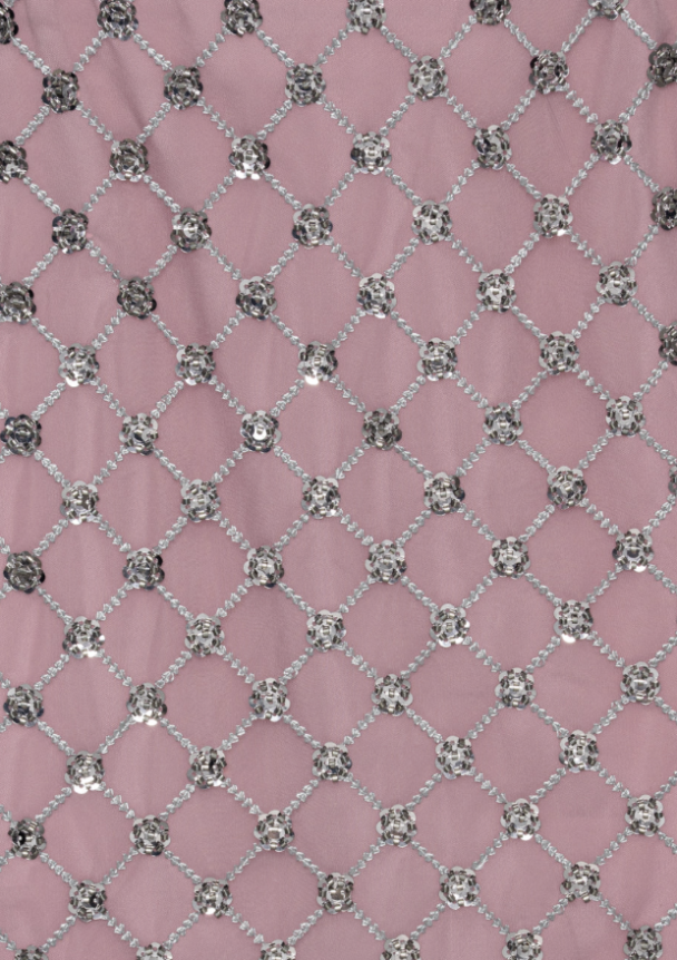Flower Sequins Midi Skirt - Silver Comb  - Image 4