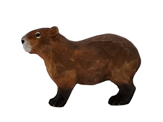 Flodsvin / Capybara - dyrefigur i tre