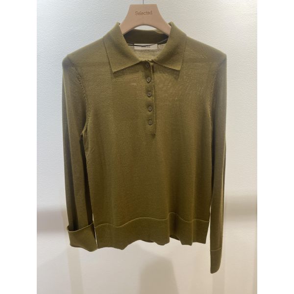 Thea Knit Wool Collar Neck Fir