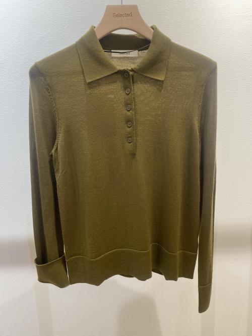 Thea Knit Wool Collar Neck Fir