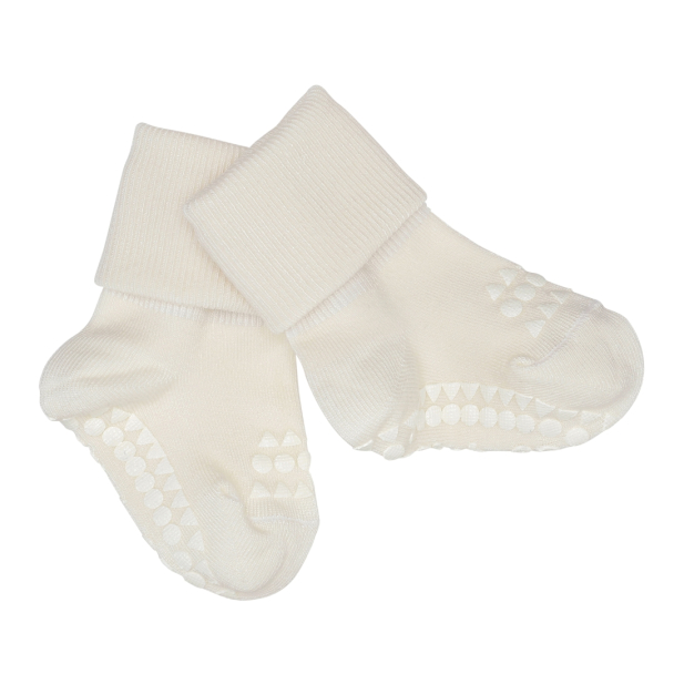 Non-Slip Socks Bamboo - Off-White - Image 1