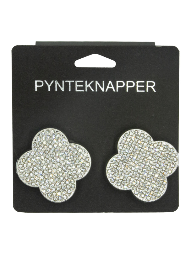 INTEX Skjorteknapp stor med strass SØLV 084113 - Image 1