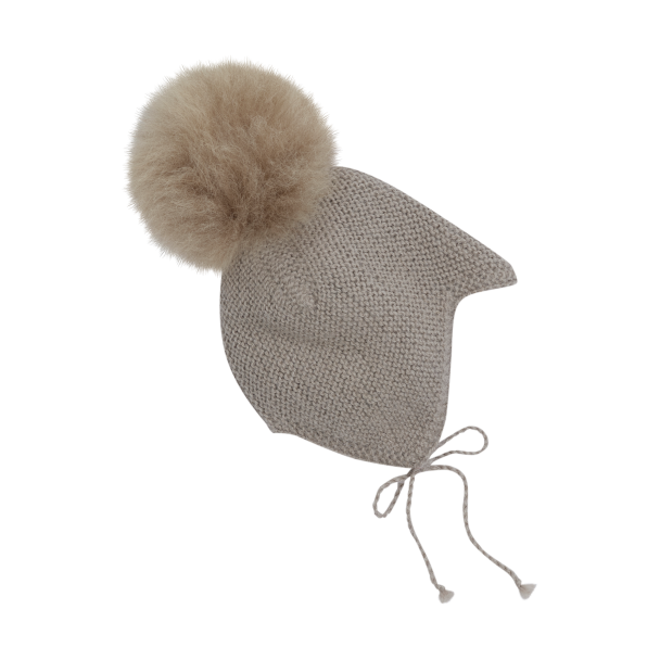 Bonnet Wool Knit Alpaca Pompom - Atmosphere - Image 1