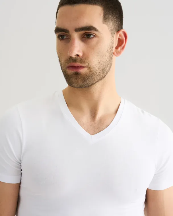 Jbs 2-pakning v-hals t-shirt, hvit - Image 2