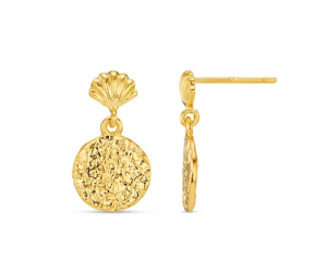 Mini Shell & Molten Coin Earrings