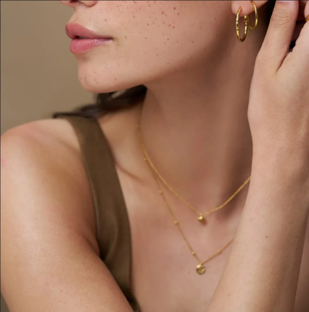 Mini shell & Molten Coin 2-Row Necklace  - Image 2