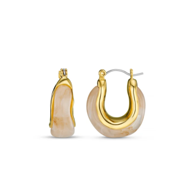 Resin & Molten Detail Hoop Earrings