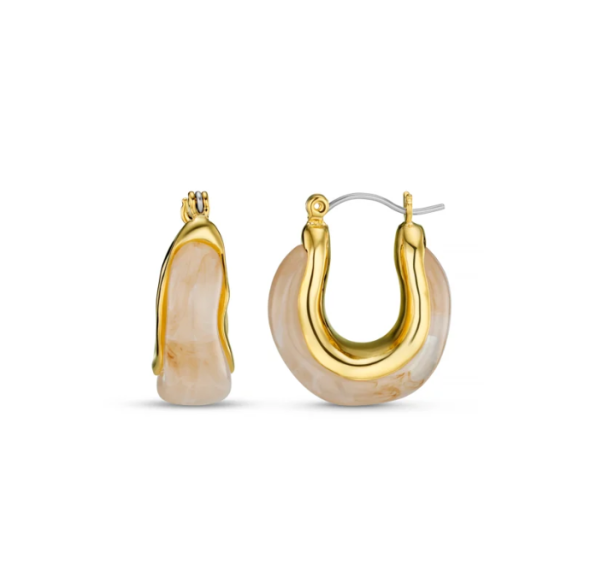 Resin & Molten Detail Hoop Earrings - Image 1