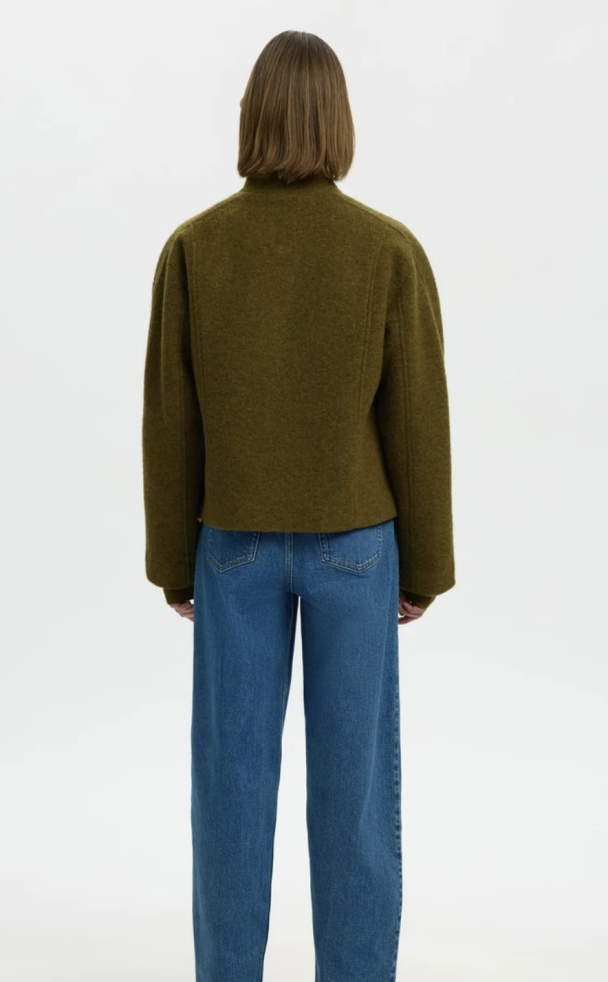 Jacqueline Wool Blend Jacket - Fig Green - Image 2