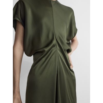 Slouch Waist Dress Dark Green