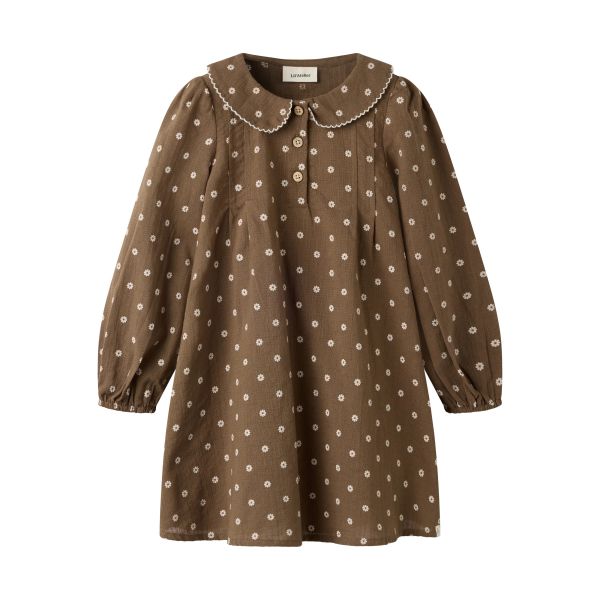 Hulla Loose Dress, Teak - Lil' Atelier