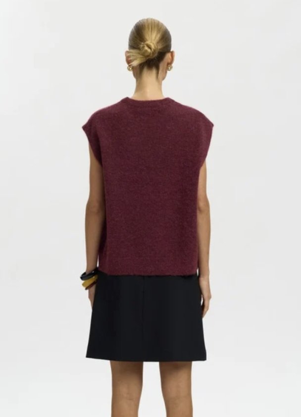 Lulu Knit Vest - Tawny Port  - Image 2