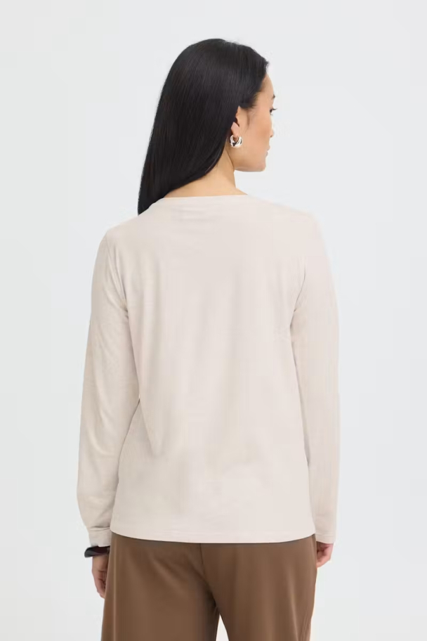 FRClea langermet topp, beige - Image 4