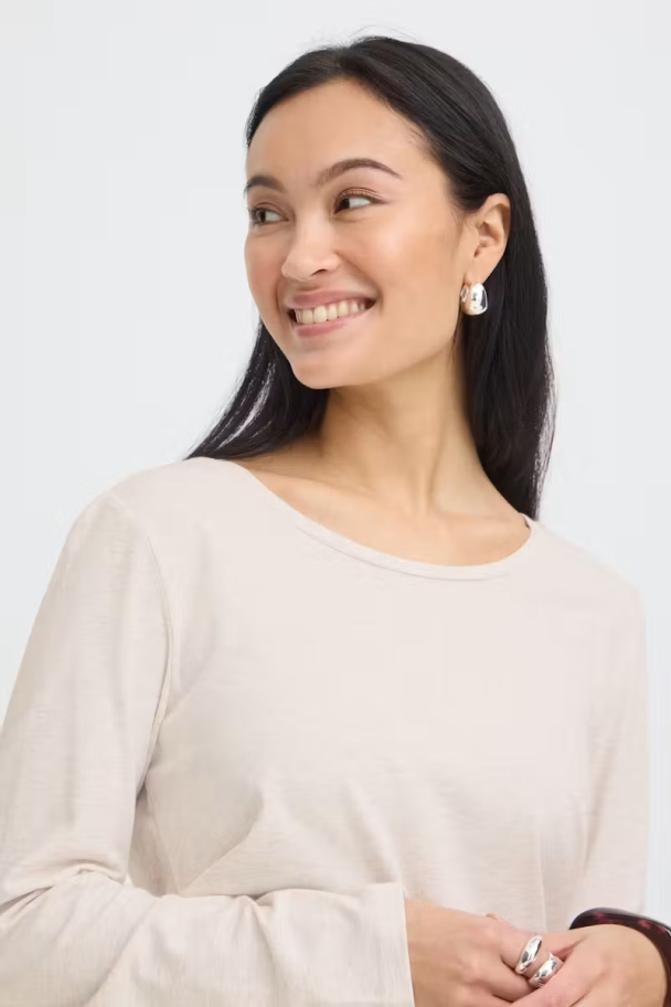 FRClea langermet topp, beige - Image 7