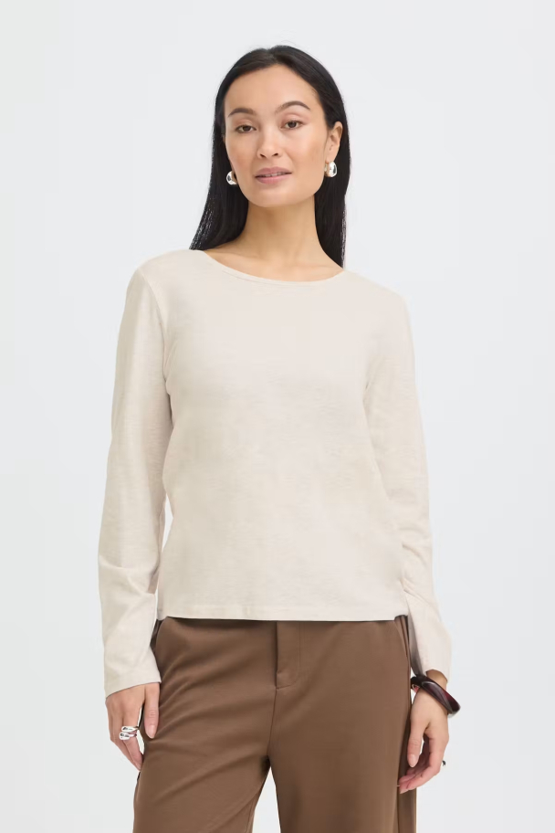 FRClea langermet topp, beige - Image 1