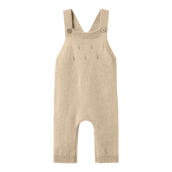 Nalio Wool Knit Overall, Safari Melange - Lil' Atelier
