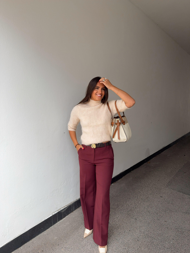Rita Wide Pant - Tawny Port  - Image 7