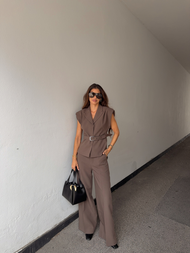 Beverly Waistcoat - Taupe - Image 3