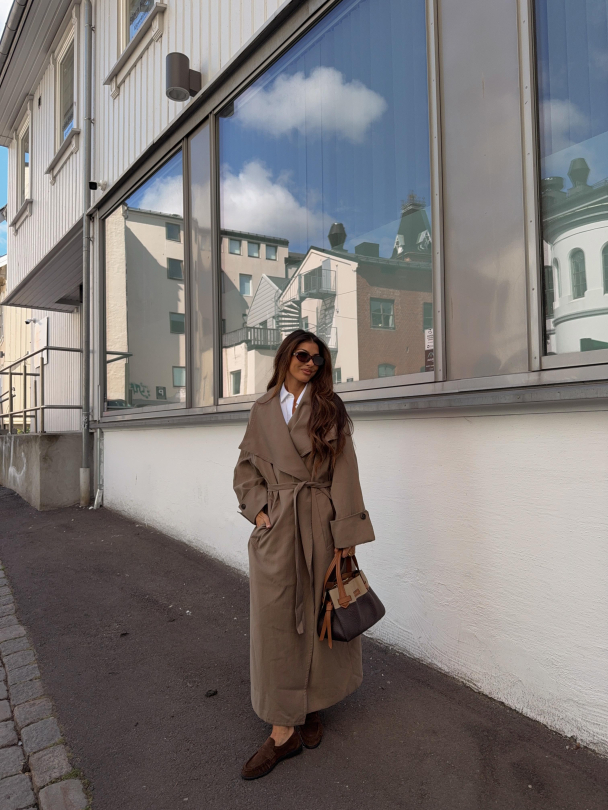 Atari Oversized Trenchcoat - Khaki Brown  - Image 7