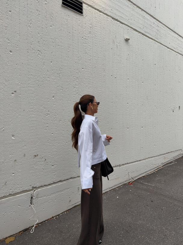 Dannie Cropped Boxy Shirt - Bright White  - Image 5