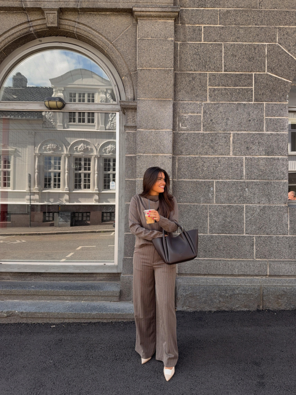 Reign Tailored Structured Pants - Mole Stripe  - Image 3