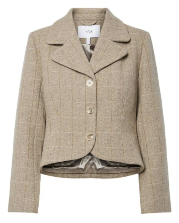 Thela Wool Blend Short Jacket - Taupe Gray  - Image 1