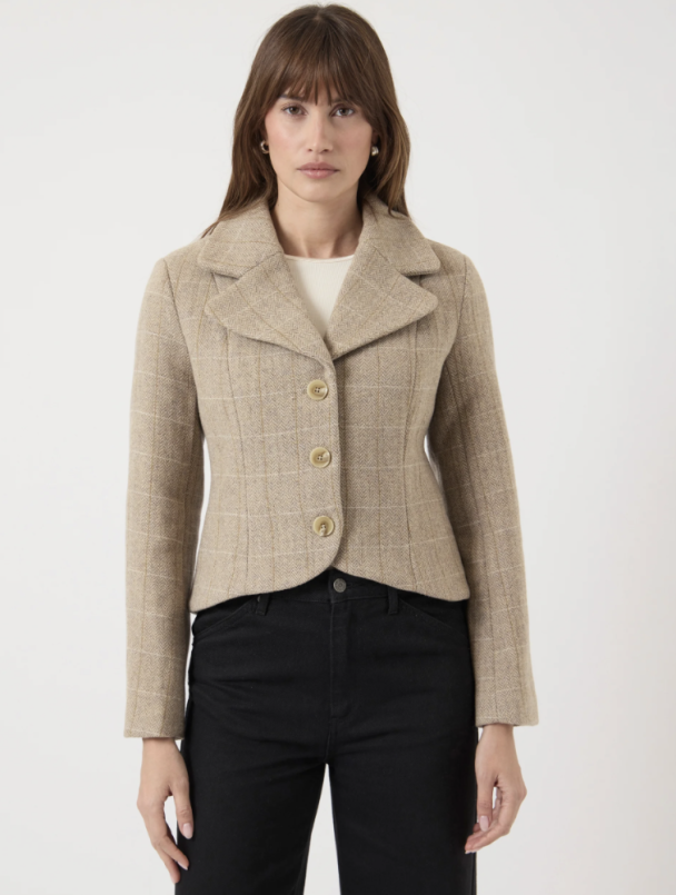 Thela Wool Blend Short Jacket - Taupe Gray  - Image 2