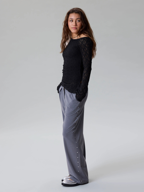 NLFROSANI LACE LS RUCHED TOP - Image 3