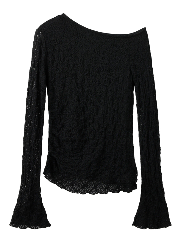 NLFROSANI LACE LS RUCHED TOP - Image 1