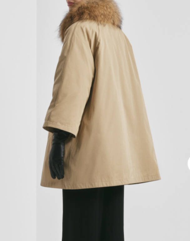 Padded A-line Parkas - Camel - Image 2