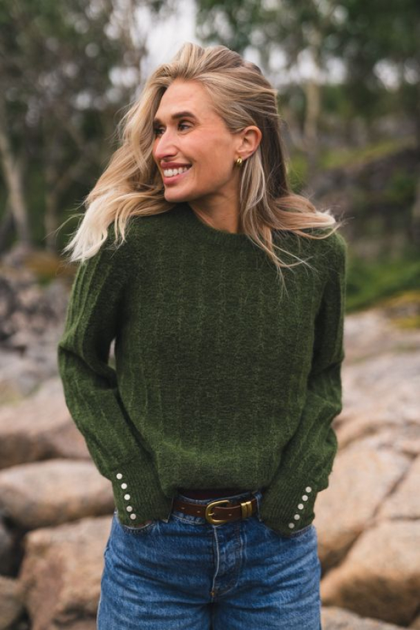 Mira Amalie Pullover - Chive Melange  - Image 1