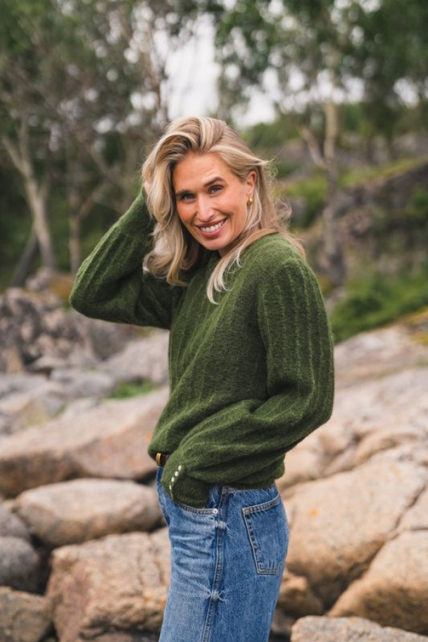 Mira Amalie Pullover - Chive Melange  - Image 2