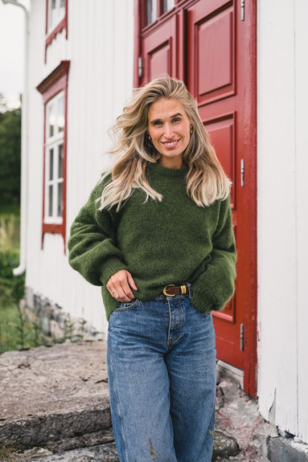 Thea Amalie Pullover - Chive Melange  - Image 1