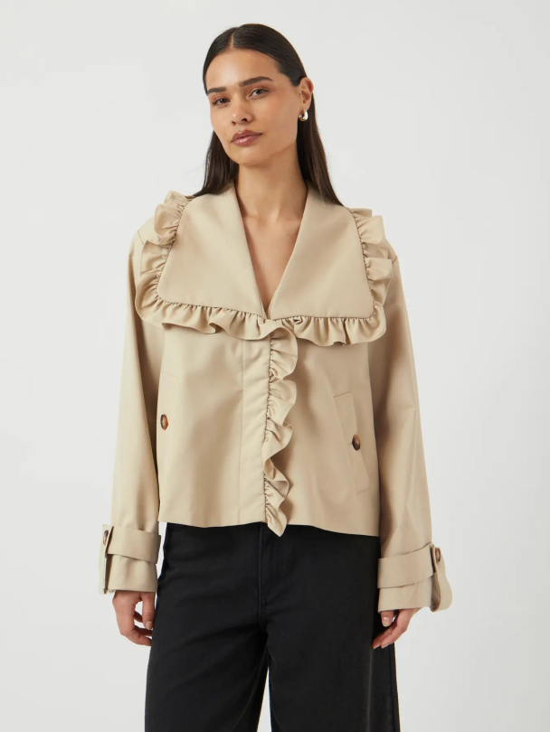 Elsana Short Trenchcoat - Travertine - Image 2
