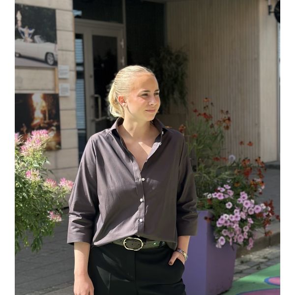 Wilma Chocolate Checks Shirt fra Hazel