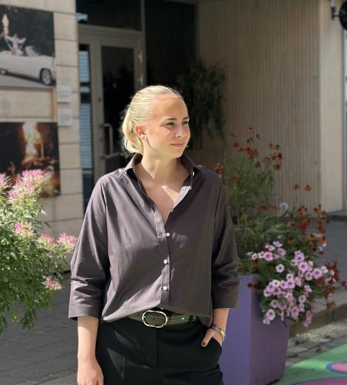 Wilma Chocolate Checks Shirt fra Hazel