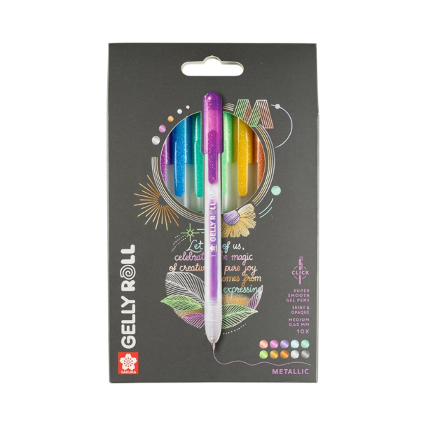 Sakura Gelly Roll Retractable - Metallic Sett 10stk
