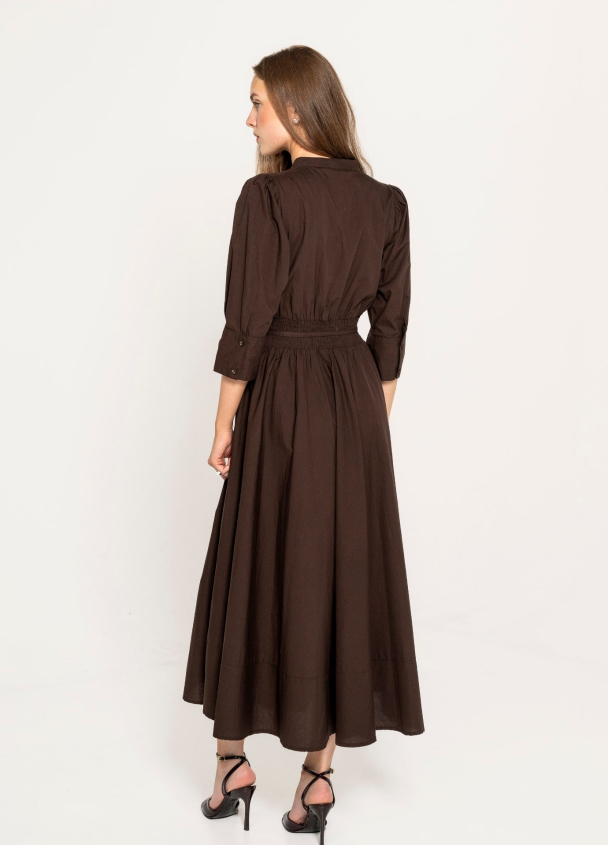 Maria Dress - Chocolate Poplin - Image 3