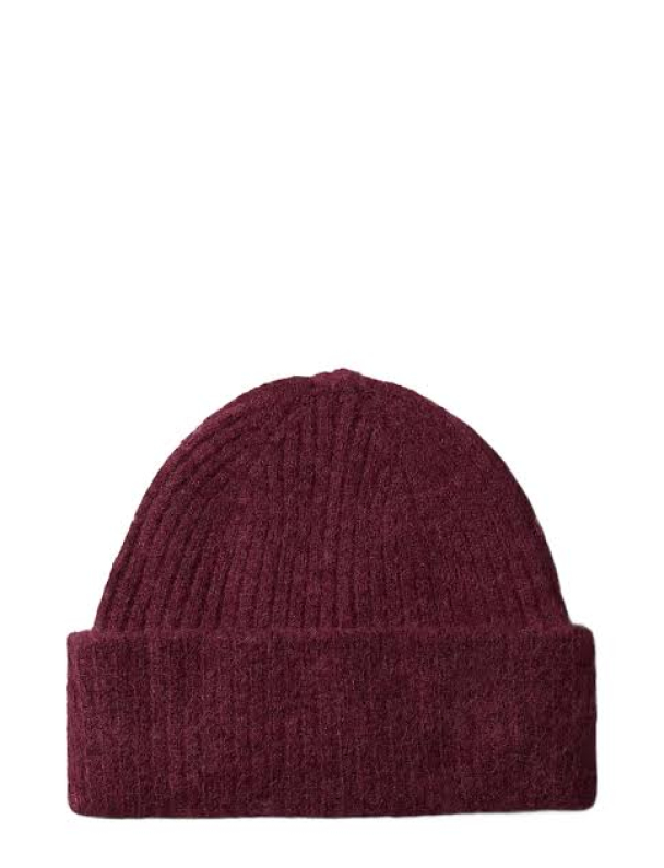 Lulu Wool Blend Knit Beanie - Tawny Port  