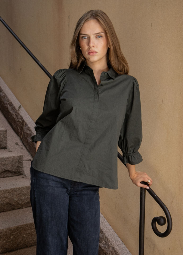 Amy Blouse - Moss Green - Image 1