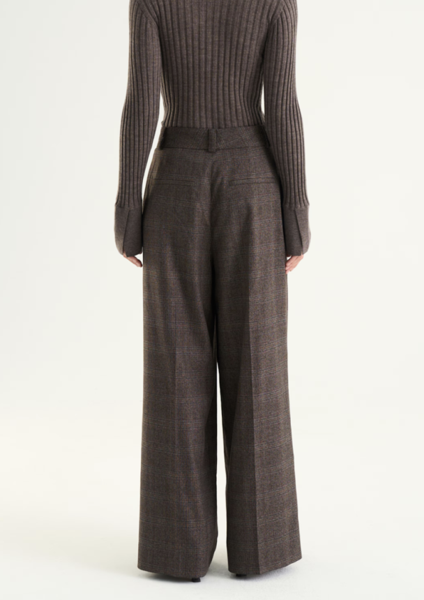 Maelle Trousers - Brown Check - Image 2