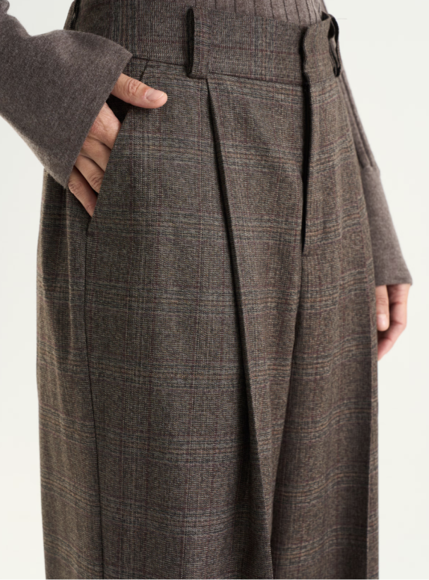 Maelle Trousers - Brown Check - Image 3