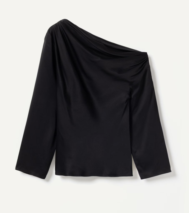 Victoria Satin Blouse - Black  - Image 4