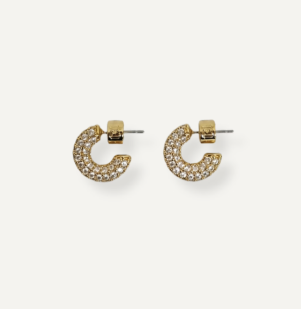 Lielle Rhinestone Hoops - Gold 