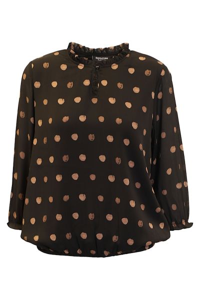 Bluse m/prikker 60010 Svart