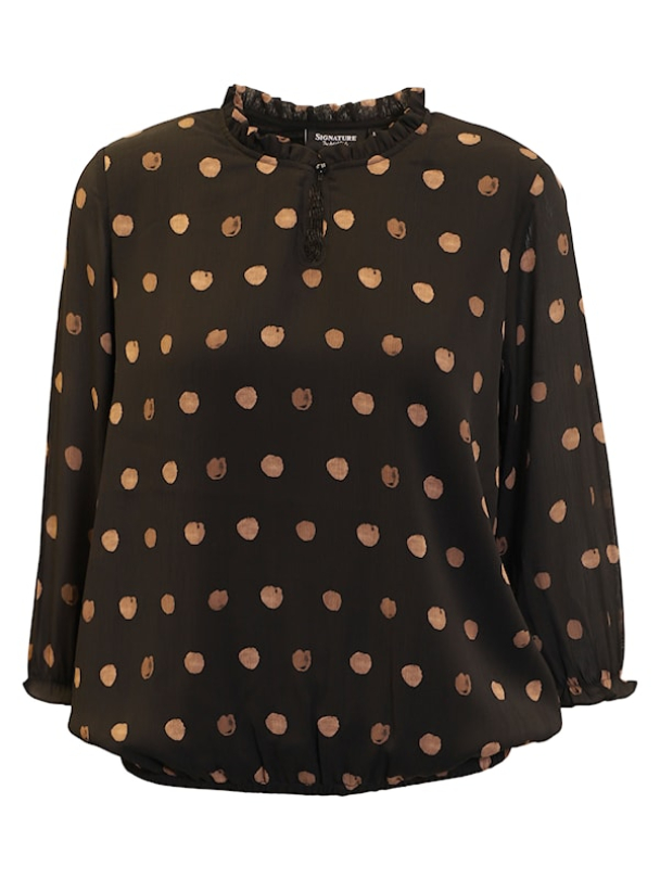 Bluse m/prikker 60010 Svart - Image 1