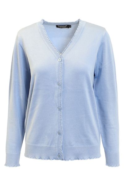 Cardigan V-hals 60005 Lys Blå 