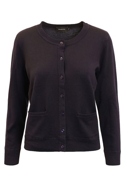 Cardigan m/rund hals 60020 Svart